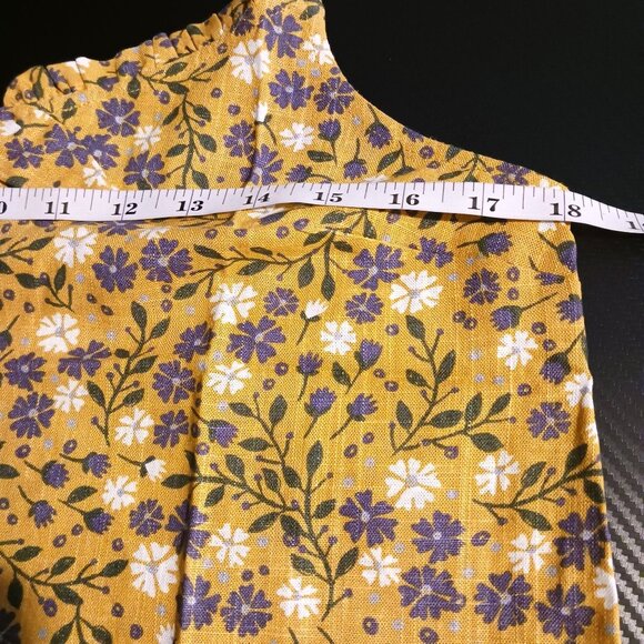 NEW ModCloth Spruced Up Summer Sleeveless Top Yellow Floral Linen Women's Size M - Picture 12 of 14